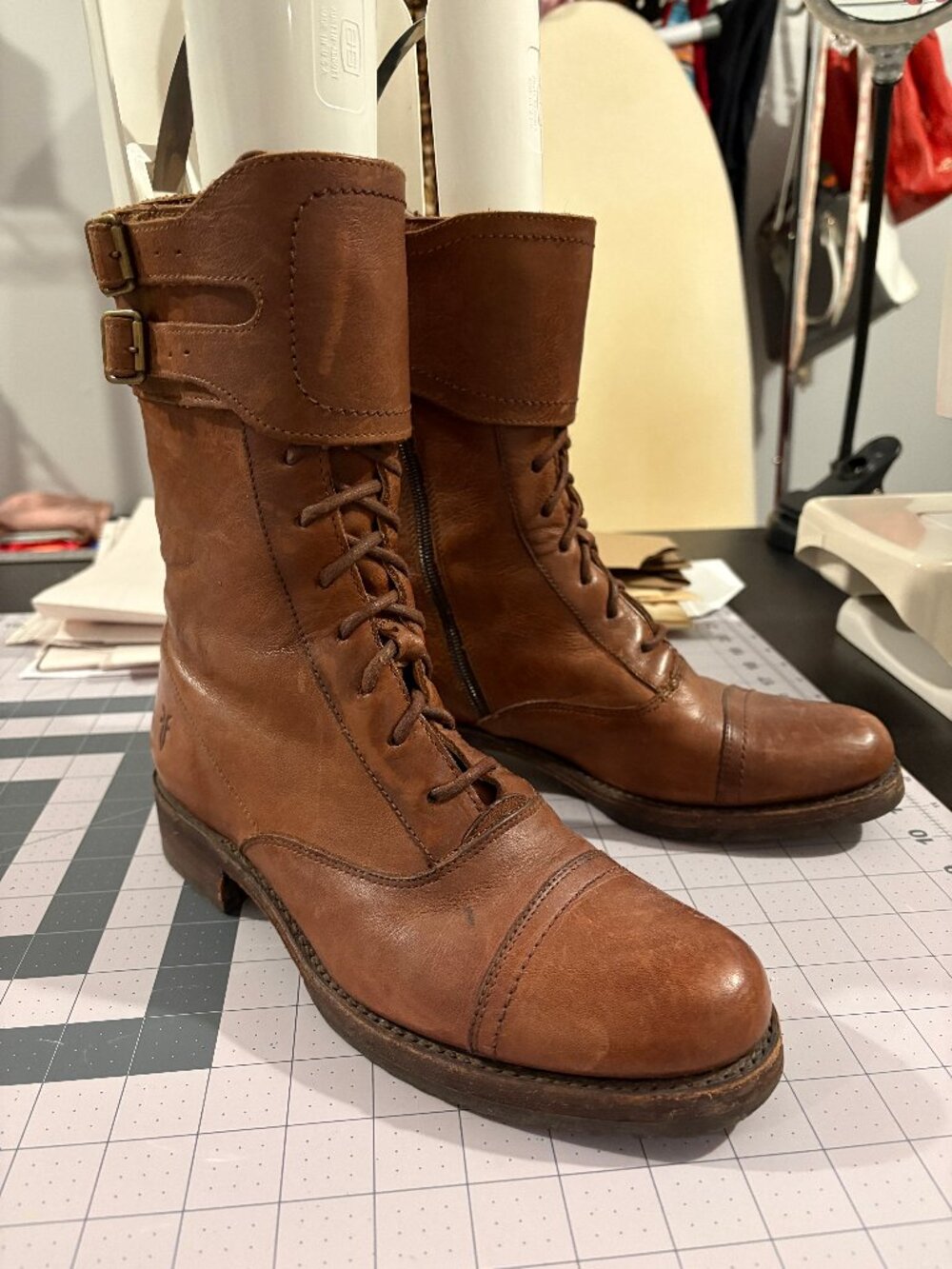 Frye Military-Style Women's Double Buckle Boots